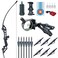 51'' Archery Bow and Arrow for Adults,30LB 40LB Takedown Recurve Bow Set,Aluminum Riser Long Bow Kit for Right Handed Outdoor Training Bow Black Straight Bow
