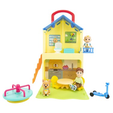 CoComelon Deluxe Pop n' Play House - Transforming Playset - Features JJ, JJ&rsquo;s Dad, Bingo The Puppy, and Home Accessories &ndash; Toys for Kids, Toddlers, and Preschoolers
