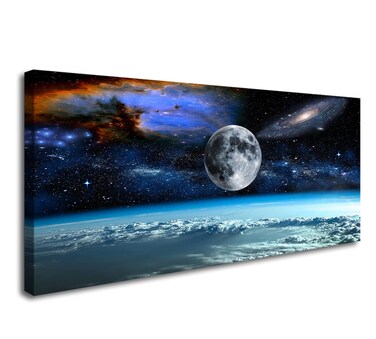 XXMWallArtFC2575 Space View From Earth Space Canvas Wall Art Landscape Modern Decor Canvas Wall Art Painting Decor Abstract Canvas for Living Room Bedroom Kitchen Home and Office Wall Decor
