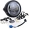 7 Inch Round LED Motorcycle Headlight with Housing Bucket Amber Turn Signal Lights &amp; White DRL Angle Eyes 7" Motorcycle Headlight for H-arley Yamaha Kawasaki Honda Street Bike Front Headlamp