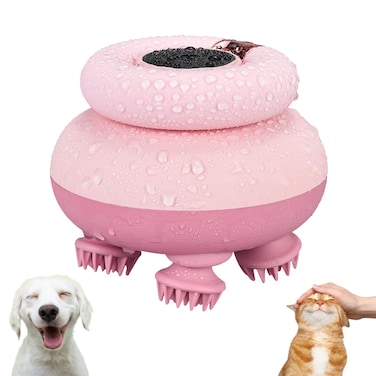 Scalp Massager Electric, Cordless Cat Head Massager with IPX7 Waterproof, Non-Slip Silicone Grip Full Body Massage to Relieve Tense Muscles and Stiffness (Pink)