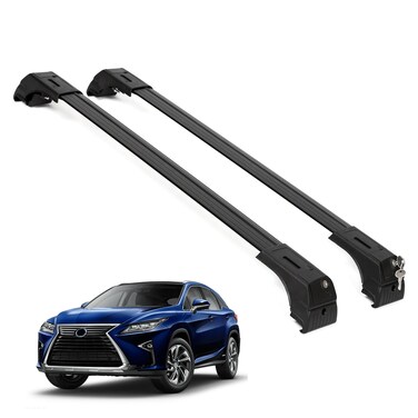 ERKUL Roof Rack Cross Bars for Lexus RX350L RX450H RX450HL 2016-2022   Aluminum Crossbars with Anti Theft Lock for Rooftop   Compatible with Flush Rails - Black