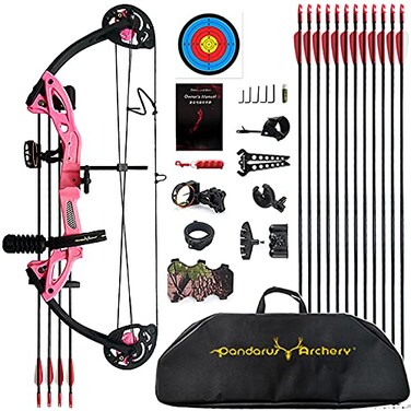 Compound Bow Archery for Youth and Beginner, Right Handed,19&rdquo;-28&rdquo; Draw Length,15-29 Lbs Draw Weight, 260 fps