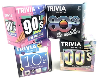 Decades Trivia Game - Questions from 80's, 90's, 2000's and 2010's (4 Games in 1)
