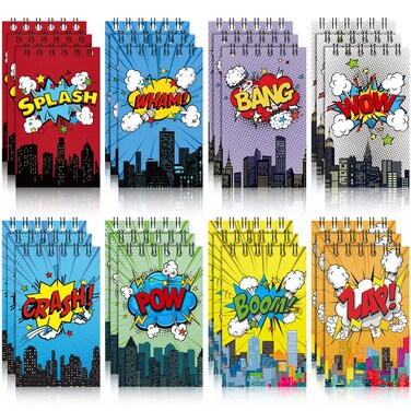 Containlol 24 Pack Mini Notebooks Party Supplies Favors Prize Pi&ntilde;ata Fillers Carnival Goodie Bag Stuffers Journal Notepad Teacher Classroom Rewards Supplies for Theme Birthday Party