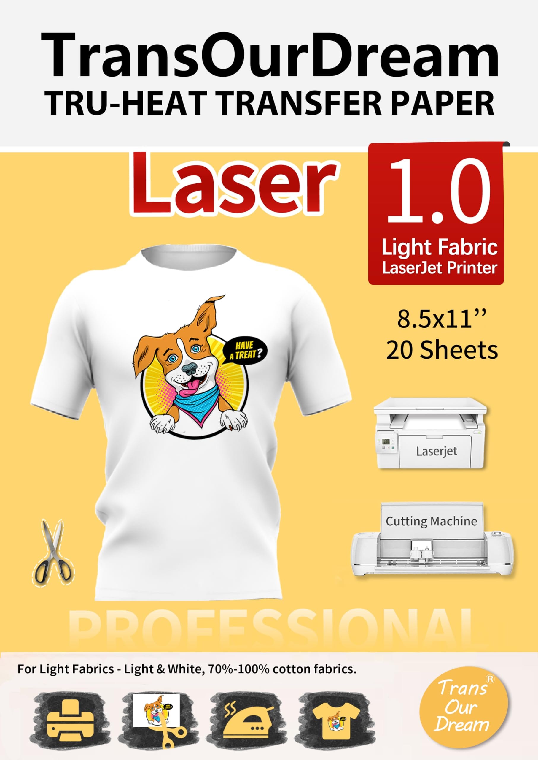 transourdream Transourdream Heat Transfer Paper For Laserjet Printer 8.5x11inch
