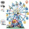 Rotating Ferris Wheel Building Blocks Set Toy with Lighting Kit（879pcs）, Carnival Amusement Park Construction Kits for Kids, Great Christmas Birthday Gift for Age 6 7 8 9 10 11 12 Years Old