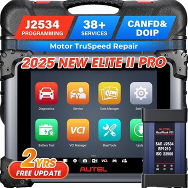 Autel MaxiSys Elite II Pro Scanner, 2025 Elite 2 Pro with 2 Years Update, J2534 Reprogramming Tool as MS Ultra Up of MS908S Pro II MK908P, Motor TruSpeed Repair, 40+ Resets, 3K+ Active Test, FCA SGW