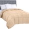 Utopia Bedding Comforters Queen Size, All Season Duvet Insert, Down Alternative Box Stitched Bed Comforter with Corner Tabs, Machine Washable (Beige)