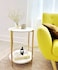 Gold End Table Faux Marble Side Table Small Round Nightstand for Living Room or Bedroom Modern Accent Table with Gold Metal Frame