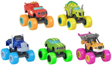 Fisher-Price Blaze and The Monster Machines Toy Trucks Neon Wheels 5-Pack of Diecast Vehicles for Preschool Kids Ages 3+ Years
