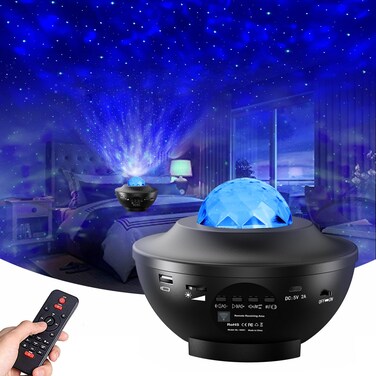 Galaxy Star Projector,Nebula LED Night Light for Room Decor, Ocean Wave Starry Sky Light Projector for Bedroom Home Theater, Remote &amp; Bluetooth Speaker, Christmas for Kids Boy Girl Adults
