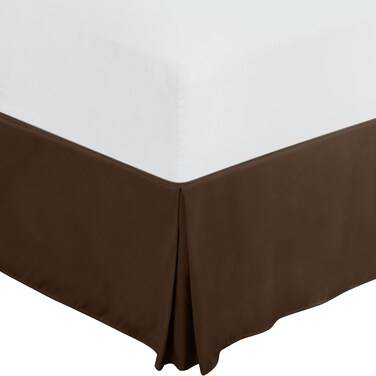 Utopia Bedding King Bed Skirt - Soft Quadruple Pleated Ruffle - Easy Fit with 16 Inch Tailored Drop - Hotel Quality, Shrinkage and Fade Resistant (King, Brown)