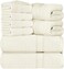 Utopia Towels 8 Piece Premium Towel Set, 2 Bath, 2 Hand, and 4 Wash Cloths, 600 GSM 100% Ring Spun Cotton, Highly Absorbent Towels for Bathroom, Gym, Hotel, and Spa, Ivory