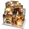 Spilay DIY Miniature Dollhouse Kit with Wooden Furniture,1:24 Scale Mini House with Dust Proof Cover &amp; Music Box &amp; Doll Figure,Creative Gift for Women Girl Friend Lover(M2132)
