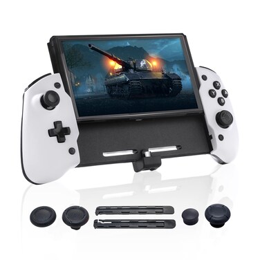ECHZOVE Switch OLED Controller Grip, Controller Grip Compatible with Switch or Switch OLED with Gravity Induction of Six-Axis Gyroscope, Double Motor Vibration