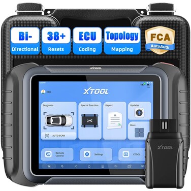XTOOL D8W Wireless OBD2 Scanner: Bidirectional Scan Tool with Topology, ECU Coding, FCA AutoAuth, 38+ Resets, Active Tests, PMI, All System, V.A.G Guide, Crankshaft Relearn, CANFD/DoIP, 3-Yr Update