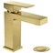 Brushed Gold Bathroom Faucet Single Hole, Lava Odoro Brass Bathroom Sink Faucet Single Handle Gold Vanity Faucet with Drain Assembly, Deck Plate Included, BF307-SG