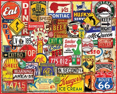White Mountain Puzzles Great Old Signs, 1000 Pieces Jigsaw Puzzle