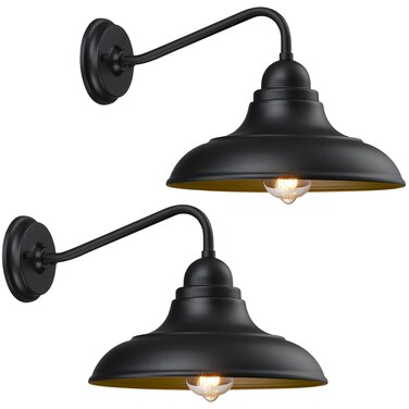 Wall Lights Wall Mount for House Farmhouse Wall Sconce Black Outside Lantern Classic Barn Lights Outdoor &amp; Indoor, 12"，2 Pack
