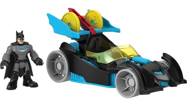 Fisher-Price Imaginext DC Super Friends Batman Toy Bat-Tech Racing Batmobile Car &amp; Light-Up Figure for Preschool Pretend Play Kids Ages 3+ Years
