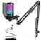 FIFINE Gaming PC USB Microphone, Podcast Condenser Mic with Boom Arm, Pop Filter, Mute Button for Streaming, Twitch, Online Chat, RGB Computer Mic for PC Gamer Youtuber-AmpliGame A6T