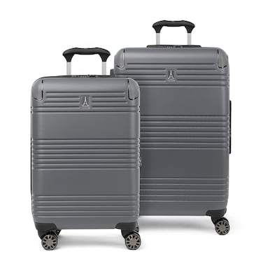 Travelpro Roundtrip Hardside Expandable Luggage, TSA Lock, 8 Spinner Wheels, Hard Shell Polycarbonate Suitcase, Gunmetal, 2-Piece Set (21/25)