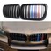 Heart Horse Car Kidney Grille Dual Slat Double Line for E36 3 Series 318i 320 323i 328 M3 1997-1999(Matte Black M Color)