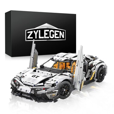 ZYLEGEN Race Car Building Toy Set,Collectible Model Building Set and Sport Car,Supercar Building Kit for Boys, Girls, and TeensGift for Motorsport Fans (White)