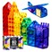 PLAYVIBE Magnetic Tiles 60 Pcs - 3D Magnet Toys for Kids 3+, Building Blocks for STEM Learning, Kids Games, Magnetic Blocks Tile Toy - Learning Toddler Toys, Home &amp; Classroom Must Haves, Boy and Girl