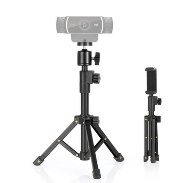 BILIONE Extendable Webcam Tripod Stand, for Webcam C920 C922 C930e C920S C920 C615 C960 C920x, Lightweight Mini Desk Tripod with 1/4" Thread