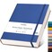 HIUKOOKA College Ruled/Lined Notebook- 320 Pages A4 Softcover Large Journal, 8.5''&times;11'', 100GSM Thick Paper, Faux Leather, Inner Pocket - Blue
