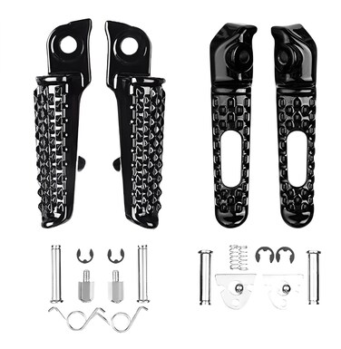 Front Rear Foot Pegs for honda CBR1000RR 2004-2014, CBR600RR 2003-2023, CB1000R 2008-2014 (Front +Rear-Balck)