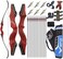 Vogbel 60" Archery Bow and Arrows Set for Adults Black Hunter Takedown Recurve Bow Survival Bow Hunting Longbow Bamboo Core Limbs for Right Handed Shooters Target Shooting Practice