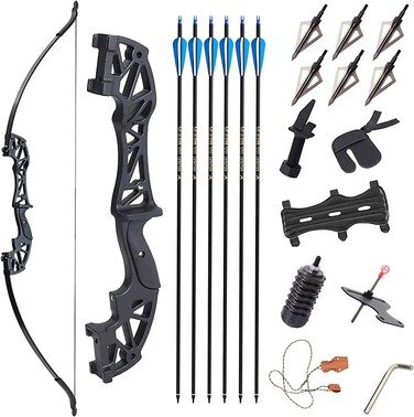 SOPOGER Recurve Bows for Adults - Archery Takedown Bow and Arrow Adult Set 30 lbs 40 lbs Metal Riser Bow Longbow Kit Package for Youth Beginner Outdoor Target Hunting Shooting Practice