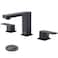 Gnixne Bathroom Faucet Matte Black 2-Handle 8inch Widespread Bathroom Sink Faucet with Pop Up Drain and cUPC Faucet Supply Hoses