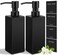 GMISUN Black Soap Dispenser, Hand Soap Dispenser Bathroom, 12oz Glass Soap Dispenser with Stainless Steel Pump, Liquid Dish Soap Dispenser for Kitchen, Modern Bathroom/Kitchen Soap Dispenser Set