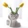 Face Vase,Cute Flower Vase for Desk Table Bookshelf Modern Farmhouse Decor,Ceramic Half Body Female Form Head Ideal Shelf Decor 5.5'' L X 4.8'' H