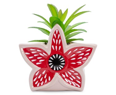 Silver Buffalo Stranger Things Demogorgon 3-Inch Ceramic Mini Planter with Artificial Succulent