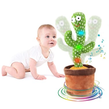 Dancing Cactus Smart Toy, Talking Mimicking Repeating Mocking Singing Repeats What You Say Babies Toy, Catus Mimic Toy Rechargeable Toys Gifts for Baby