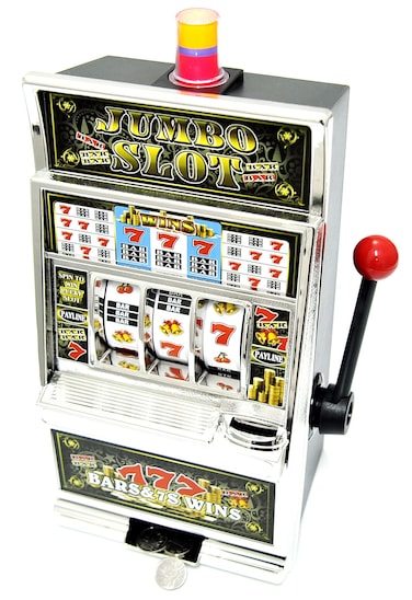 PowerTRC Jumbo Slot Machine Coin Bank   Casino Toy Slots Piggy Bank   Flashing Lights and Jackpot Sounds