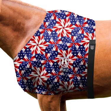 Harrison Howard Heat-Insulating Breathable Stretchy Shoulder Guard Anti Rub Bib for Horse US Flag Prism L