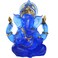 H&amp;W 5.6''H Blessing A Blue Resin Statue of Lord Ganesha Ganpati Elephant Hindu God, Elephant God Statue, Lmitation Glass Sculpture Buddha Figurine Decoration
