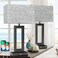 22&rsquo;&rsquo; Tall Set of 2 Touch Control Table Lamp w. 2 USB Ports, 3-Way Dimmable Modern Bedroom Bedside Touch Lamps w. Fabric Gray Shade for Living Room End Table Nightstand Reading