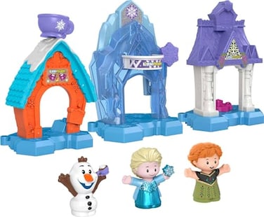 Fisher-Price Little People​ Toddler Toys Disney Frozen Snowflake Village Playset with Anna Elsa &amp; Olaf for Ages 18+ Months​