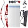 68" Bow and Arrows for Adults &amp; Youth Beginner Archery Takedown Recurve Bow Athletic Bow Competition Longbow Metal Riser Right Hand for Outdoor Shooting Training Practice (Red, 20lb)