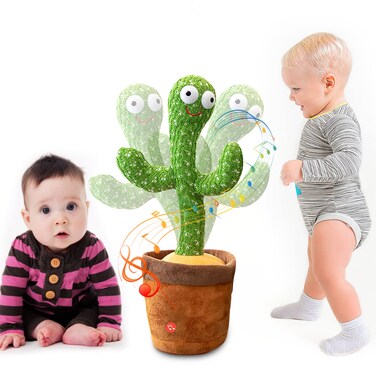 Dancing Cactus,Talking Cactus Toy,Cactus Baby Toy,Dancing Cactus Mimicking Toy Repeats What You Say,Electronic Dancing Cactus Toy with Lighting,Singing Cactus for Kids,Talking Cactus Baby Toys