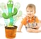 MALWA STORE Dancing Cactus Baby Toy - Singing and Talking Cactus Mimic Toy - 120 PCs English Songs with Recording, Repeating, LED and Plush Toy for Home Decor, Green, 13''L X 4''W (ASDFERTG_294)
