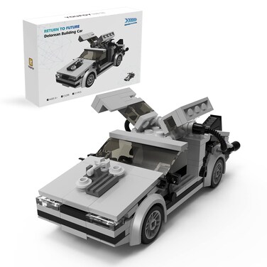 Back to Future Delorean Building Kit, BTTF Time Machine Car Building Set, Classic '80s Movie Collectibles, Great Gifts and Toys for Fans (211 Pieces)