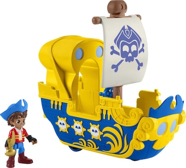 Fisher-Price Preschool Toys Santiago of The Seas Santiago Figure &amp; El Bravo Pirate Ship for Pretend Play Kids Ages 3+ Years